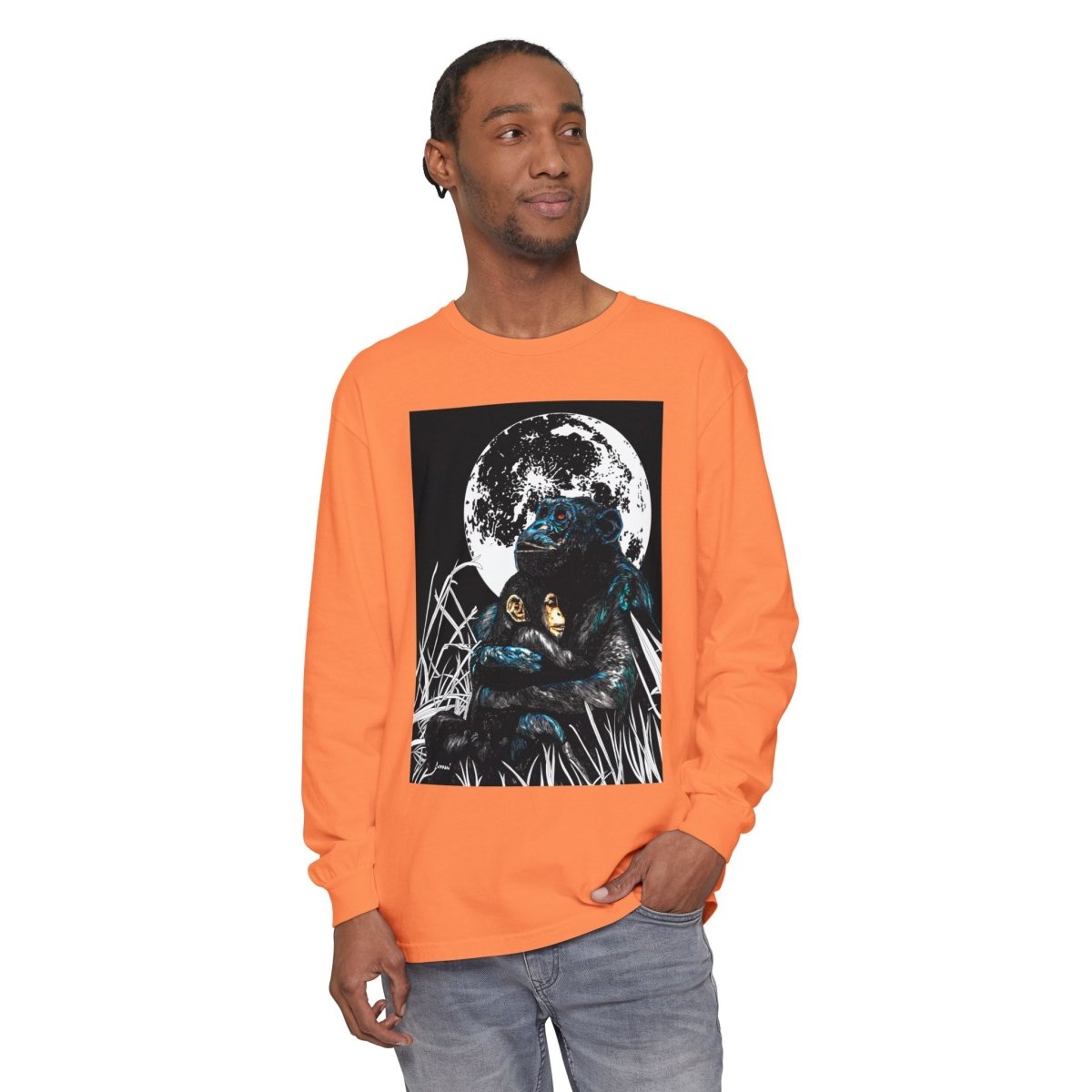 Gorilla and Child Long Sleeve T-Shirt - Nature - Inspired Gift for Animal Lovers - Curran Artworks