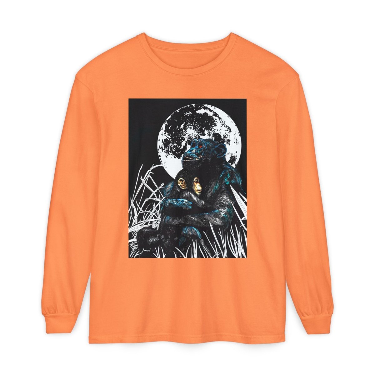 Gorilla and Child Long Sleeve T-Shirt - Nature - Inspired Gift for Animal Lovers - Curran Artworks