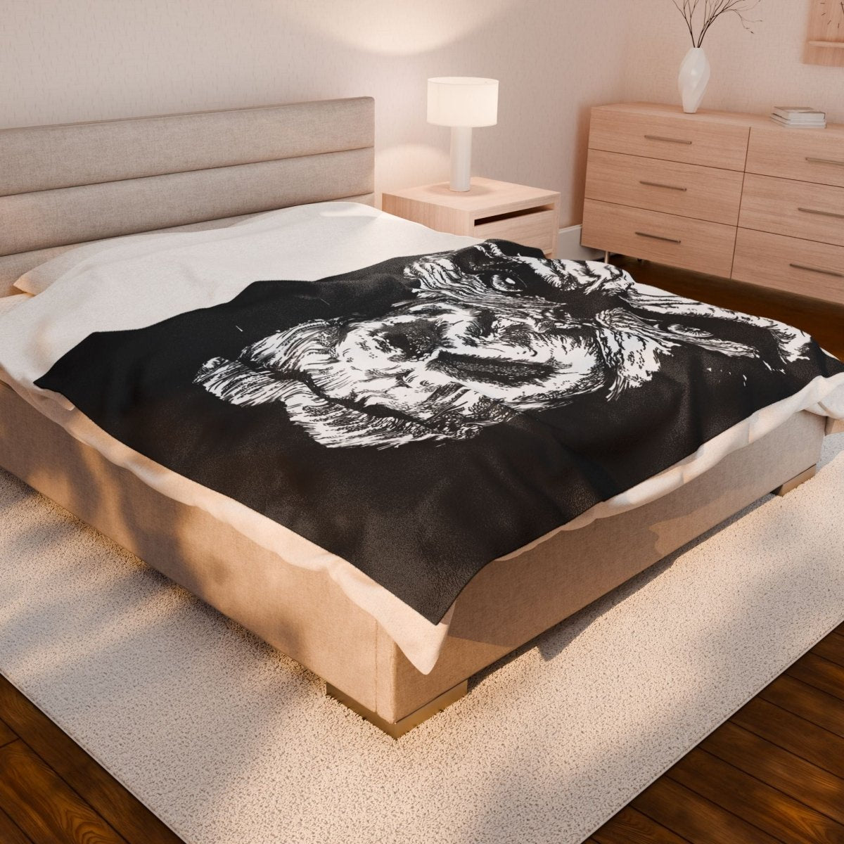 Gorilla Face Velveteen Plush Blanket - Soft, Cozy Throw for Animal Lovers - Curran Artworks