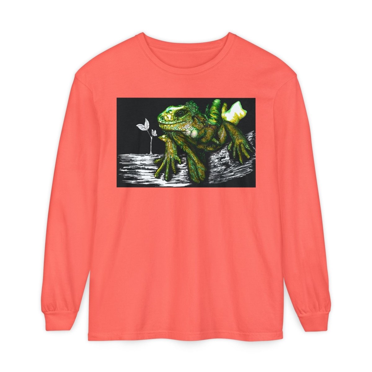 Iguana Eco - Friendly Long Sleeve T-Shirt for Nature Lovers - Curran Artworks