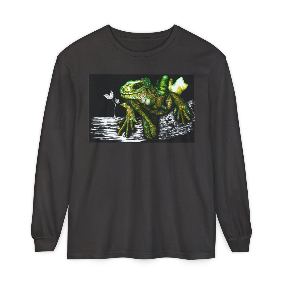 Iguana Eco - Friendly Long Sleeve T-Shirt for Nature Lovers - Curran Artworks