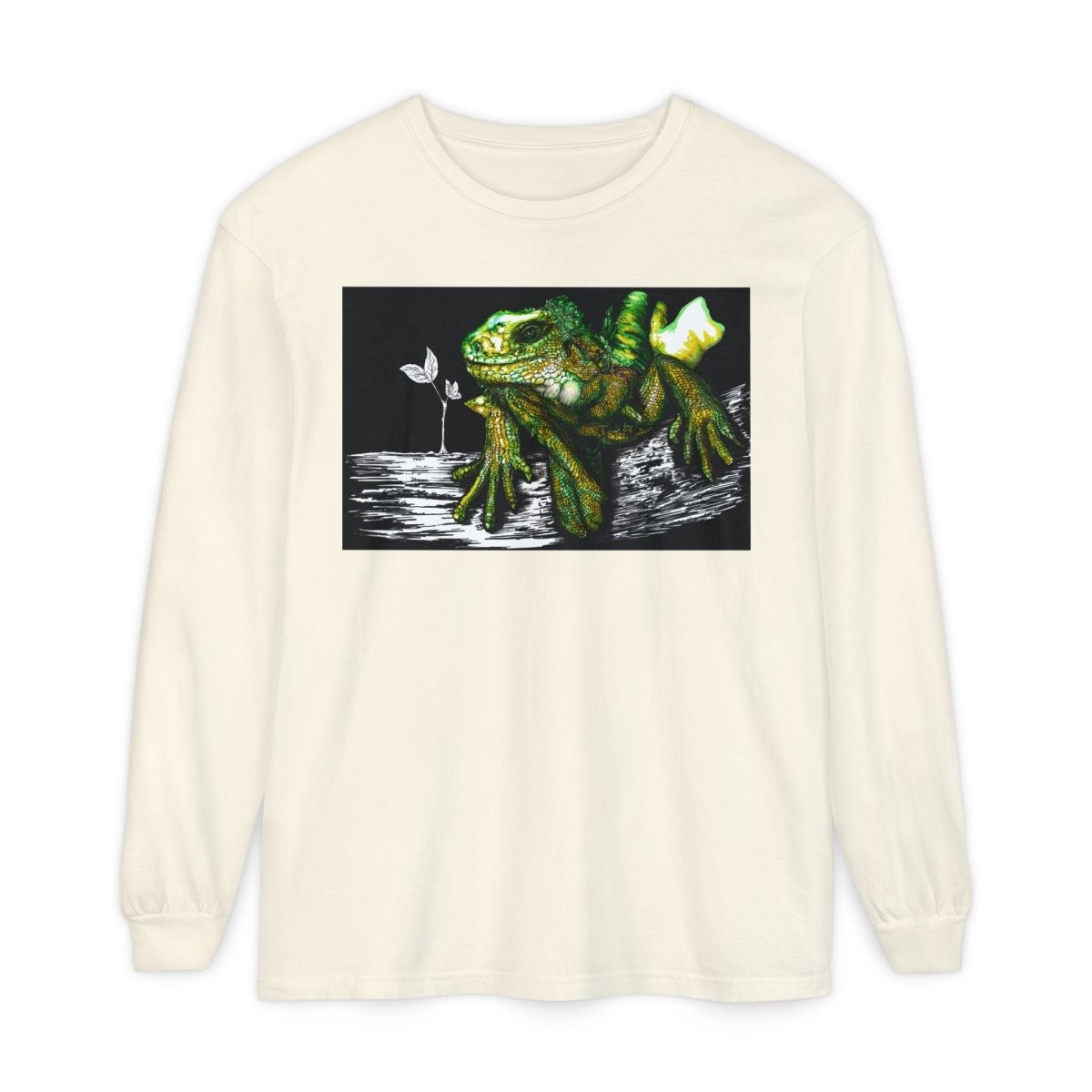 Iguana Eco - Friendly Long Sleeve T-Shirt for Nature Lovers - Curran Artworks