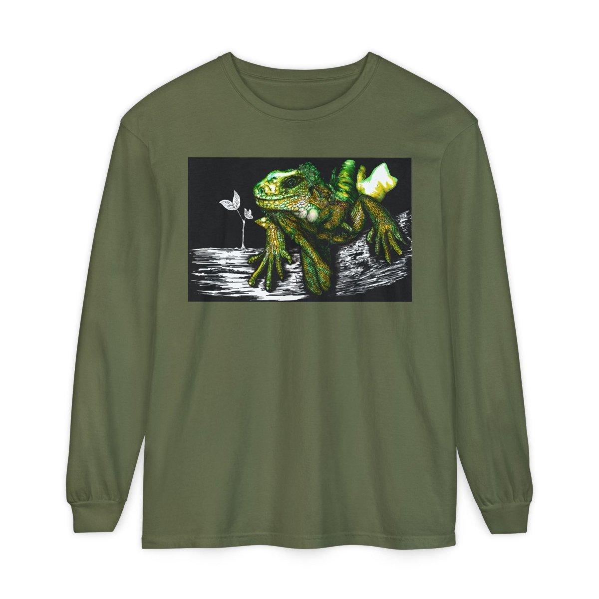 Iguana Eco - Friendly Long Sleeve T-Shirt for Nature Lovers - Curran Artworks