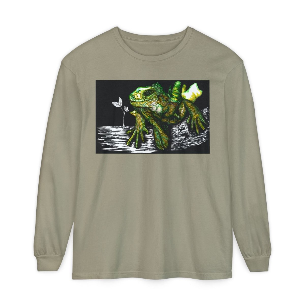 Iguana Eco - Friendly Long Sleeve T-Shirt for Nature Lovers - Curran Artworks