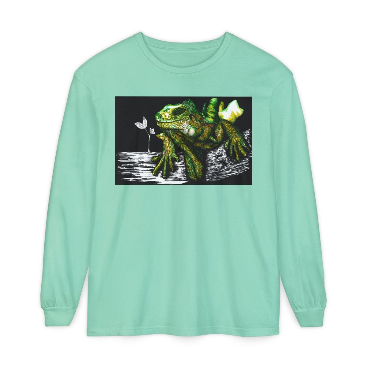 Iguana Eco - Friendly Long Sleeve T-Shirt for Nature Lovers - Curran Artworks