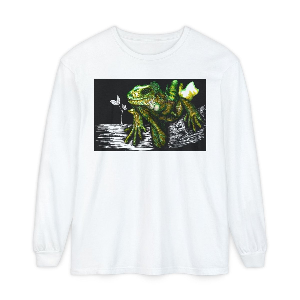 Iguana Eco - Friendly Long Sleeve T-Shirt for Nature Lovers - Curran Artworks