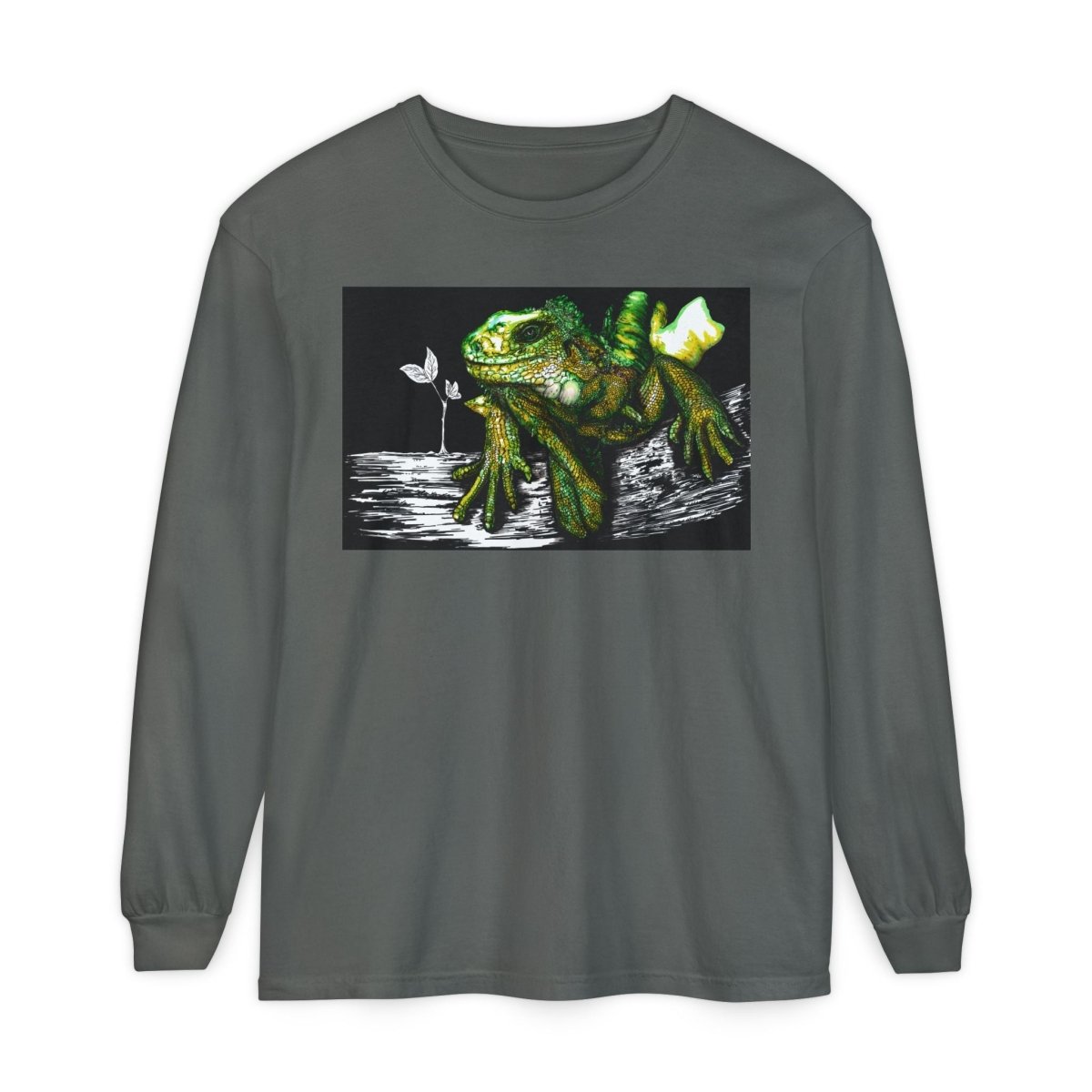 Iguana Eco - Friendly Long Sleeve T-Shirt for Nature Lovers - Curran Artworks