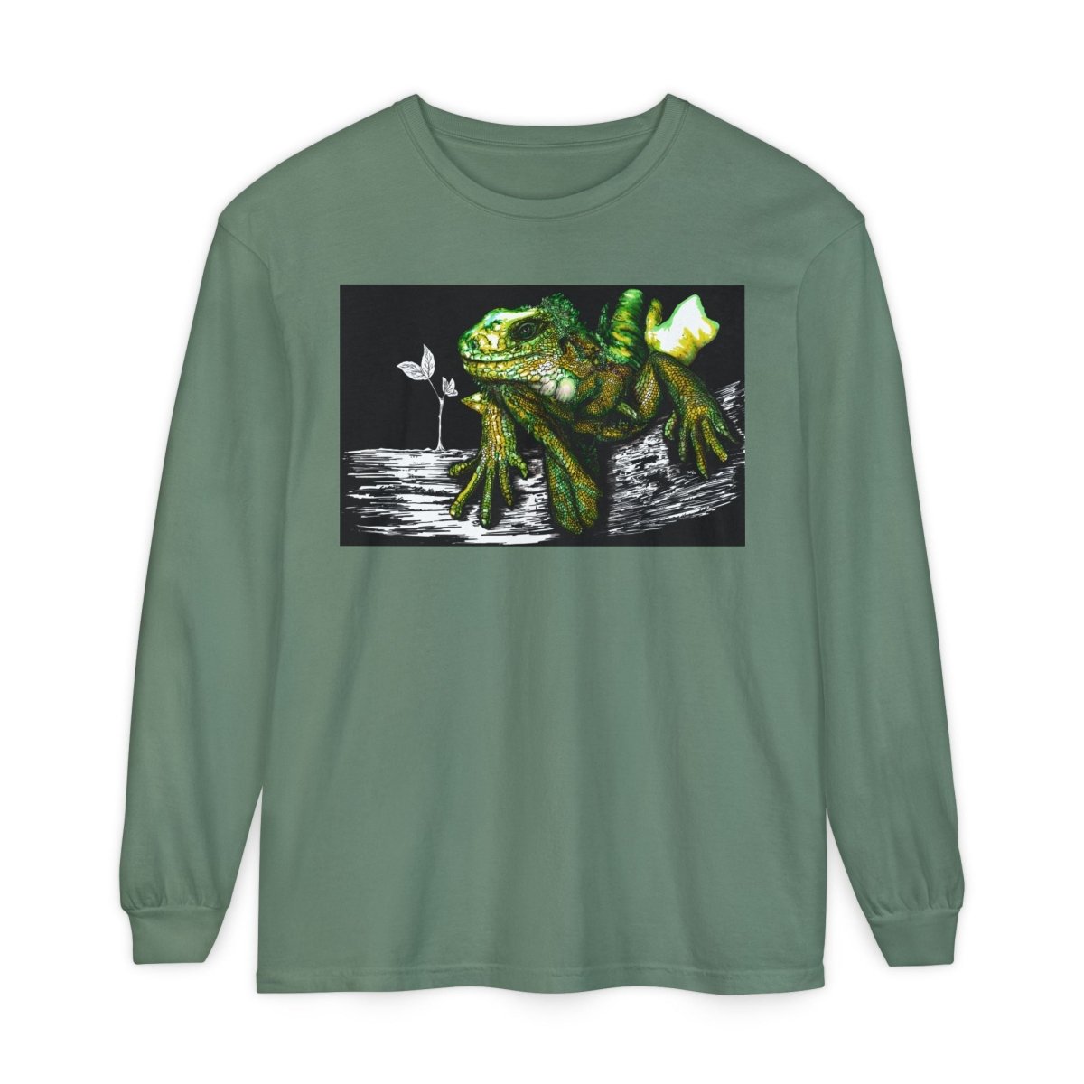 Iguana Eco - Friendly Long Sleeve T-Shirt for Nature Lovers - Curran Artworks