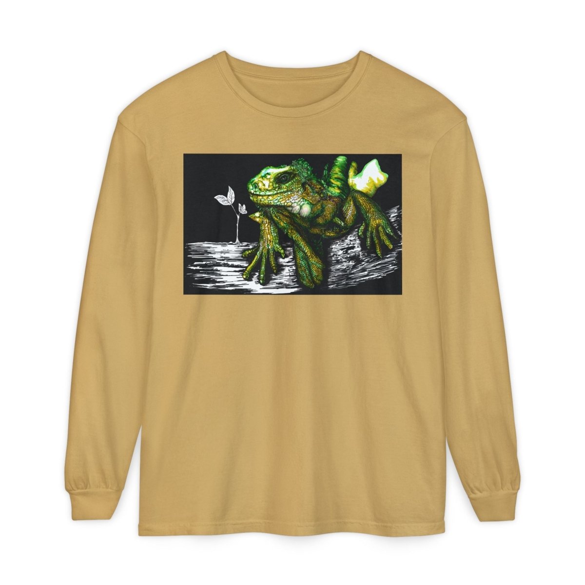 Iguana Eco - Friendly Long Sleeve T-Shirt for Nature Lovers - Curran Artworks