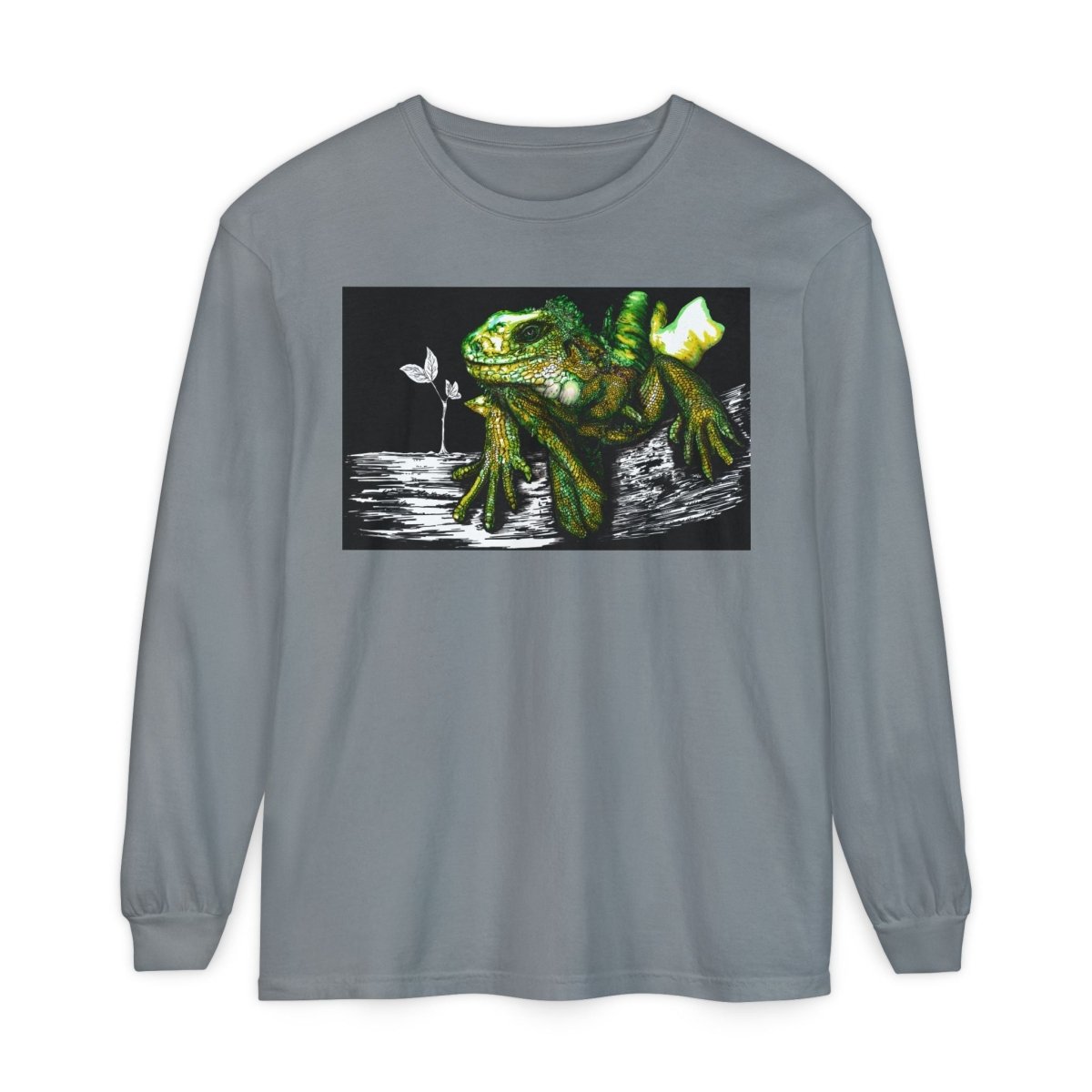 Iguana Eco - Friendly Long Sleeve T-Shirt for Nature Lovers - Curran Artworks