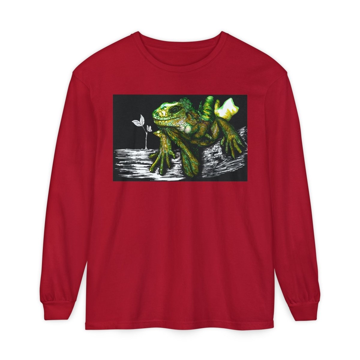 Iguana Eco - Friendly Long Sleeve T-Shirt for Nature Lovers - Curran Artworks