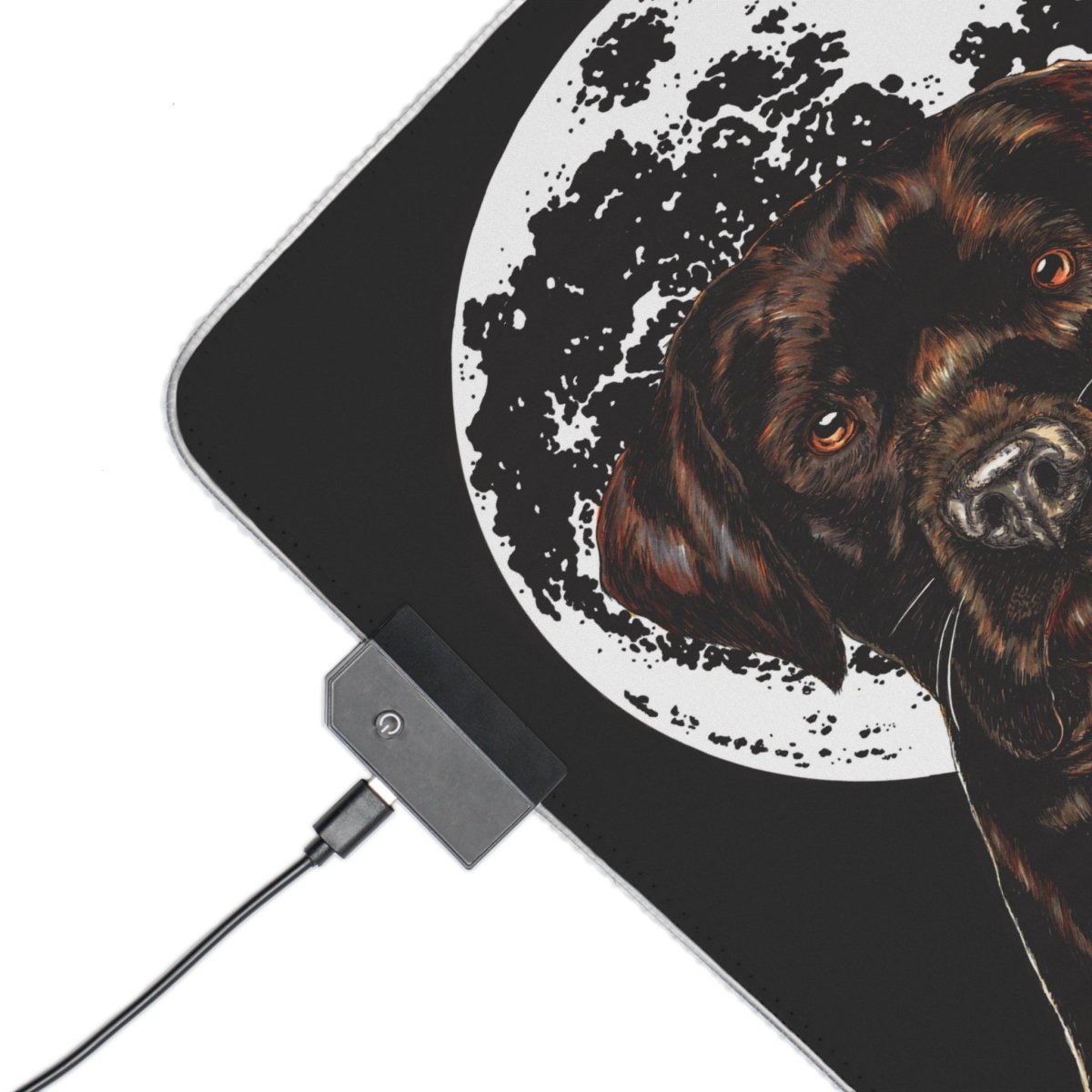 Illuminated Chocolate Lab Dog - Themed Gaming Mouse Pad - Perfect for Pet Lovers - Curran Artworks