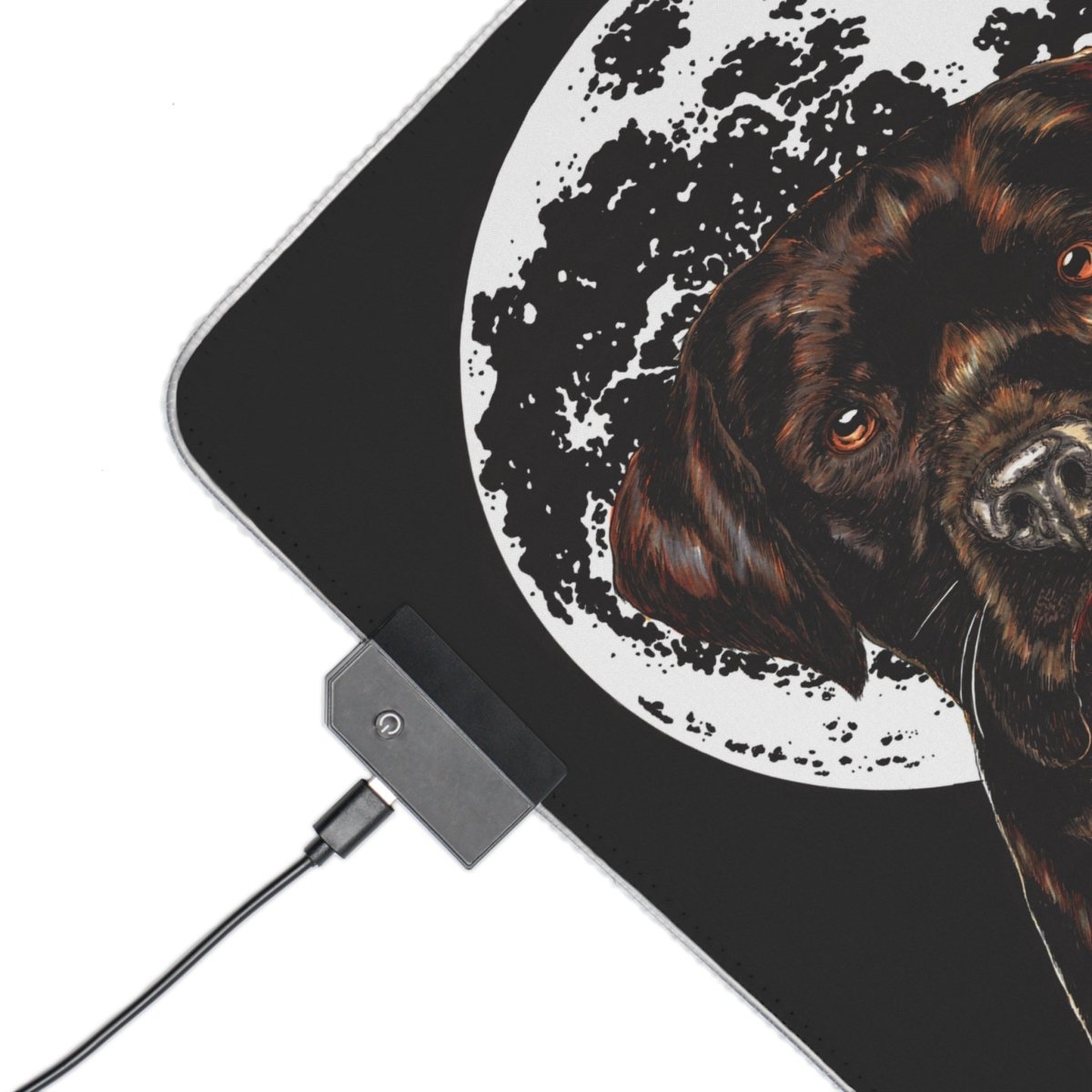 Illuminated Chocolate Lab Dog - Themed Gaming Mouse Pad - Perfect for Pet Lovers - Curran Artworks