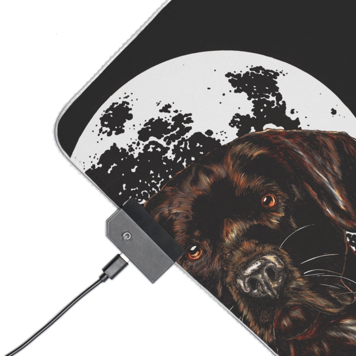 Illuminated Chocolate Lab Dog - Themed Gaming Mouse Pad - Perfect for Pet Lovers - Curran Artworks