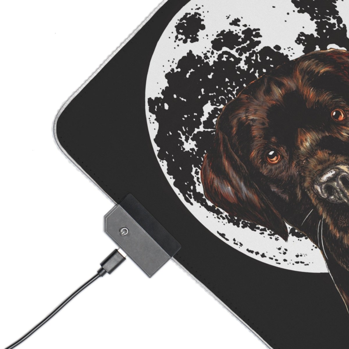 Illuminated Chocolate Lab Dog - Themed Gaming Mouse Pad - Perfect for Pet Lovers - Curran Artworks