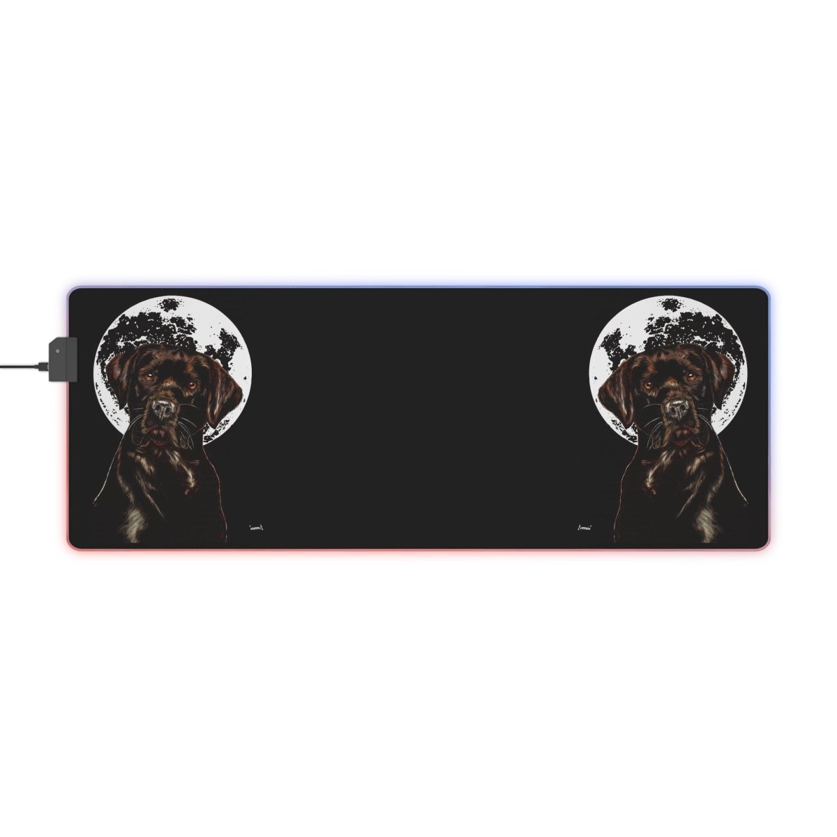 Illuminated Chocolate Lab Dog - Themed Gaming Mouse Pad - Perfect for Pet Lovers - Curran Artworks