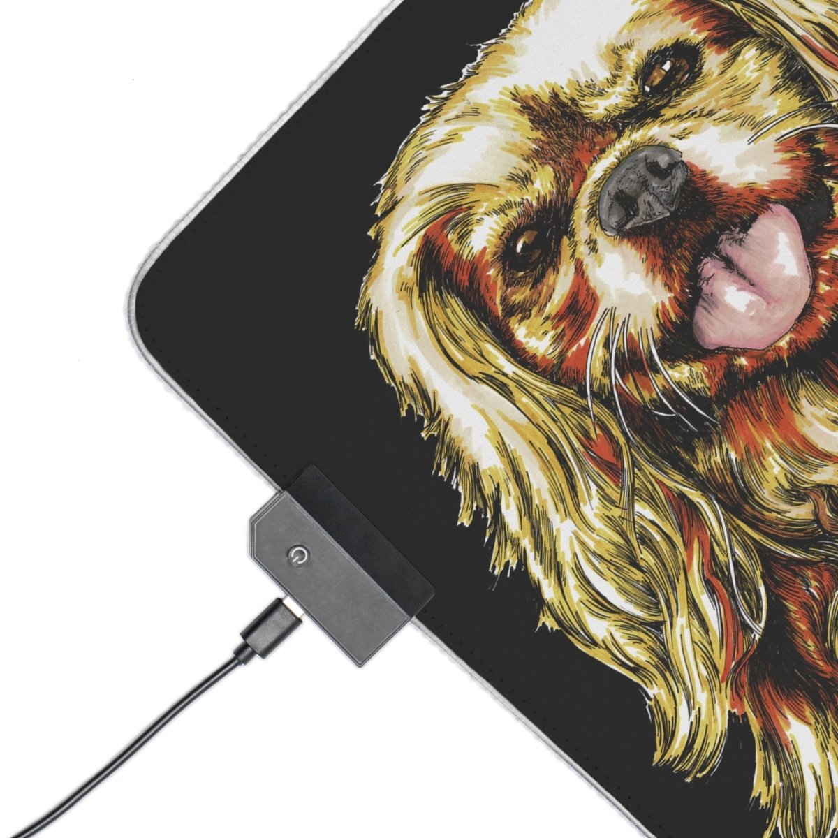 Illuminated Cocker Spaniel - Themed Gaming Mouse Pad - RGB LED Light - Curran Artworks