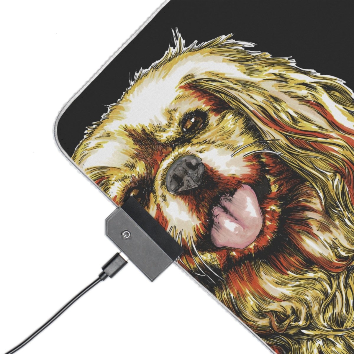 Illuminated Cocker Spaniel - Themed Gaming Mouse Pad - RGB LED Light - Curran Artworks