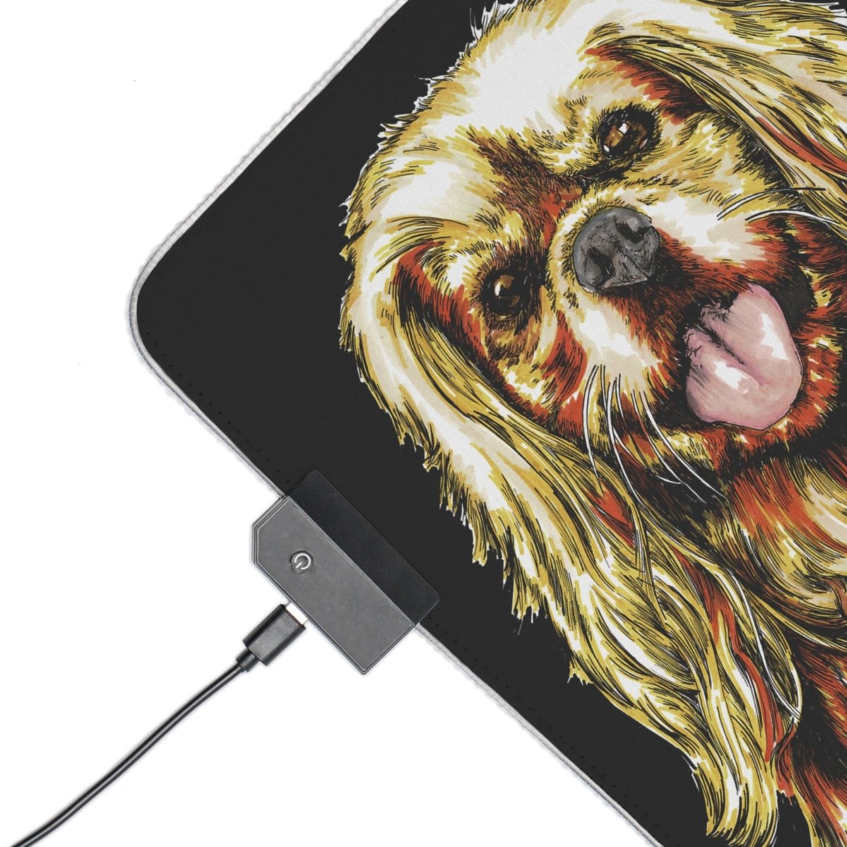 Illuminated Cocker Spaniel - Themed Gaming Mouse Pad - RGB LED Light - Curran Artworks
