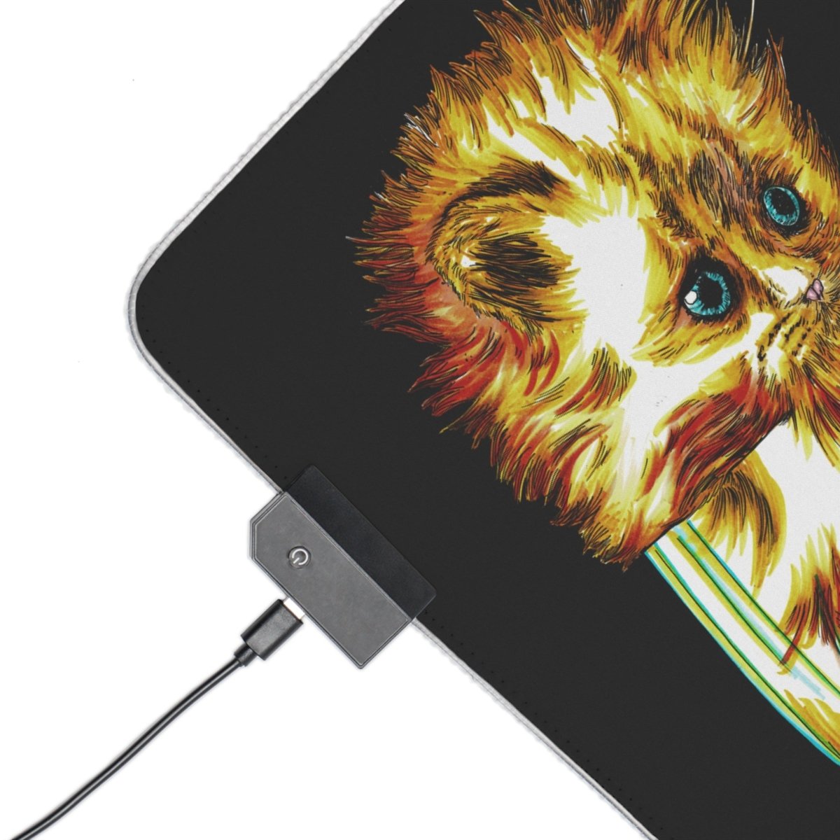 Illuminated Kitten Gaming Mouse Pad - LED Desk Accessory for Gamers - Curran Artworks