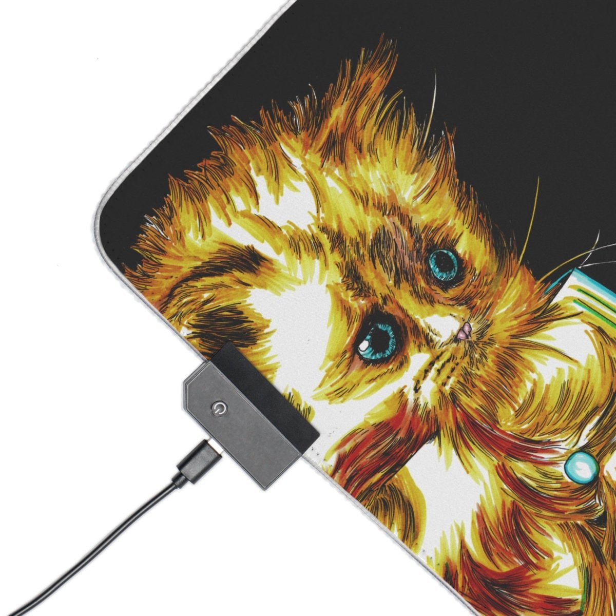 Illuminated Kitten Gaming Mouse Pad - LED Desk Accessory for Gamers - Curran Artworks