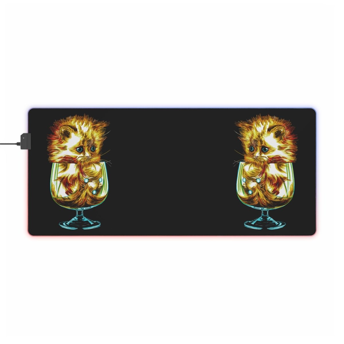 Illuminated Kitten Gaming Mouse Pad - LED Desk Accessory for Gamers - Curran Artworks