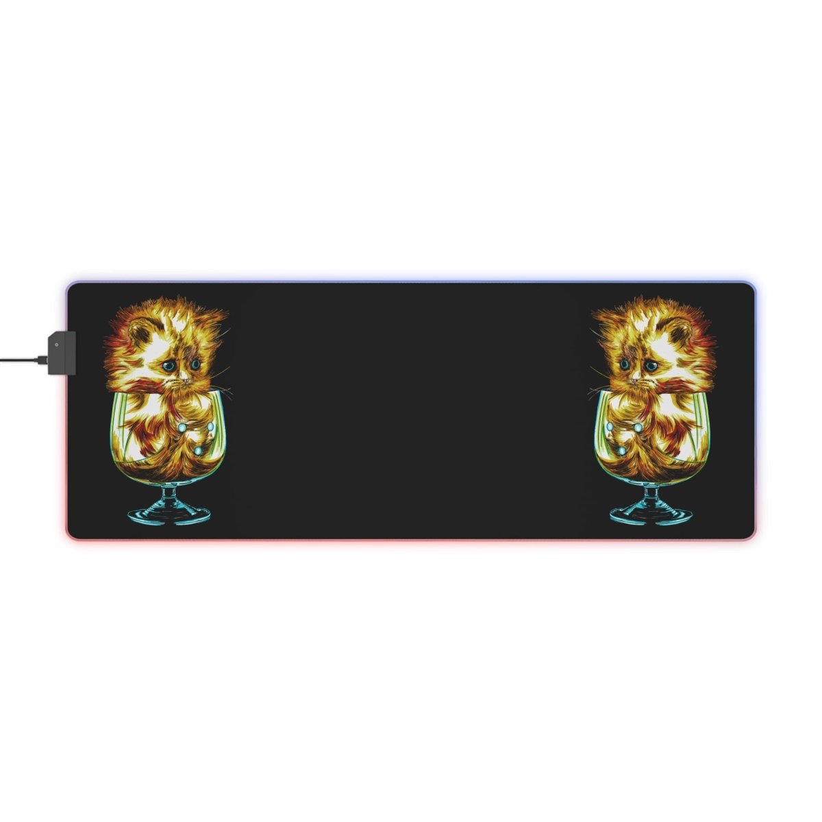 Illuminated Kitten Gaming Mouse Pad - LED Desk Accessory for Gamers - Curran Artworks