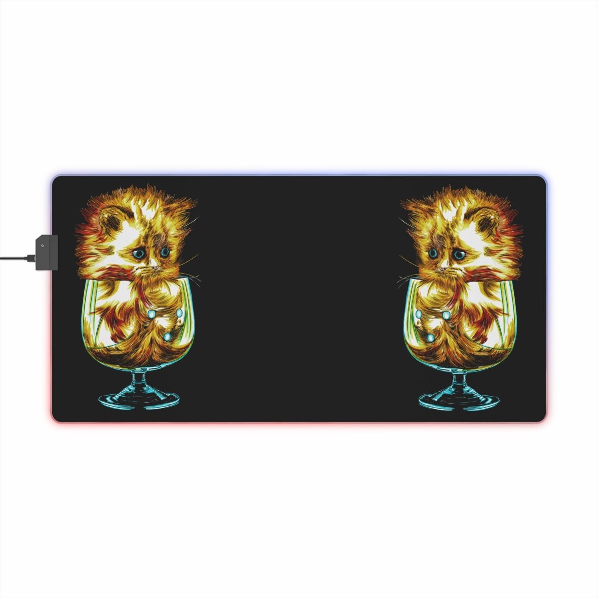 Illuminated Kitten Gaming Mouse Pad - LED Desk Accessory for Gamers - Curran Artworks
