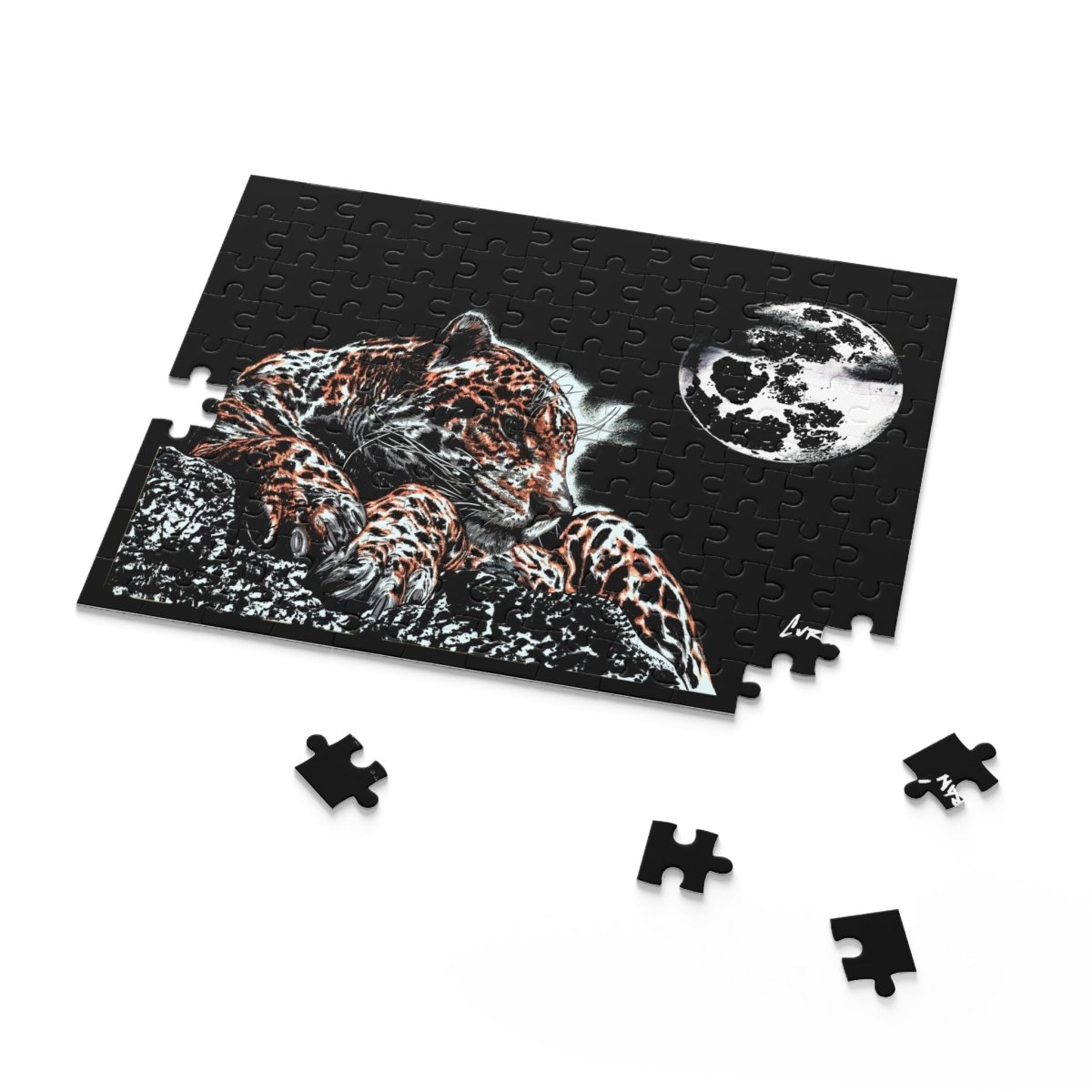 Jaguar Moon Puzzle - 120, 252, 500 - Piece Options | Wildlife Art - Curran Artworks