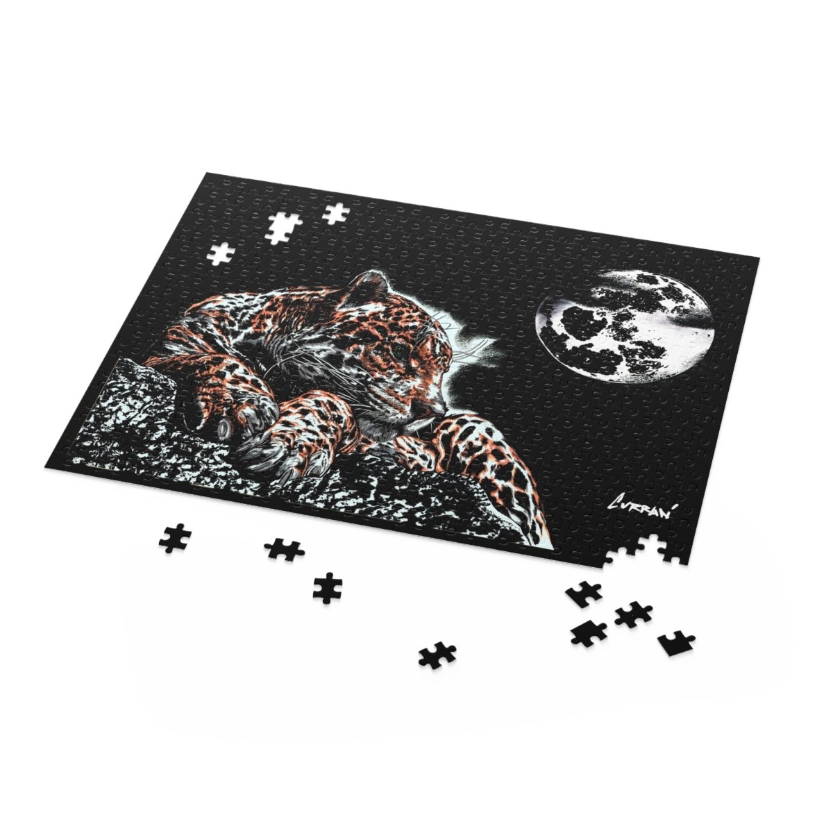 Jaguar Moon Puzzle - 120, 252, 500 - Piece Options | Wildlife Art - Curran Artworks