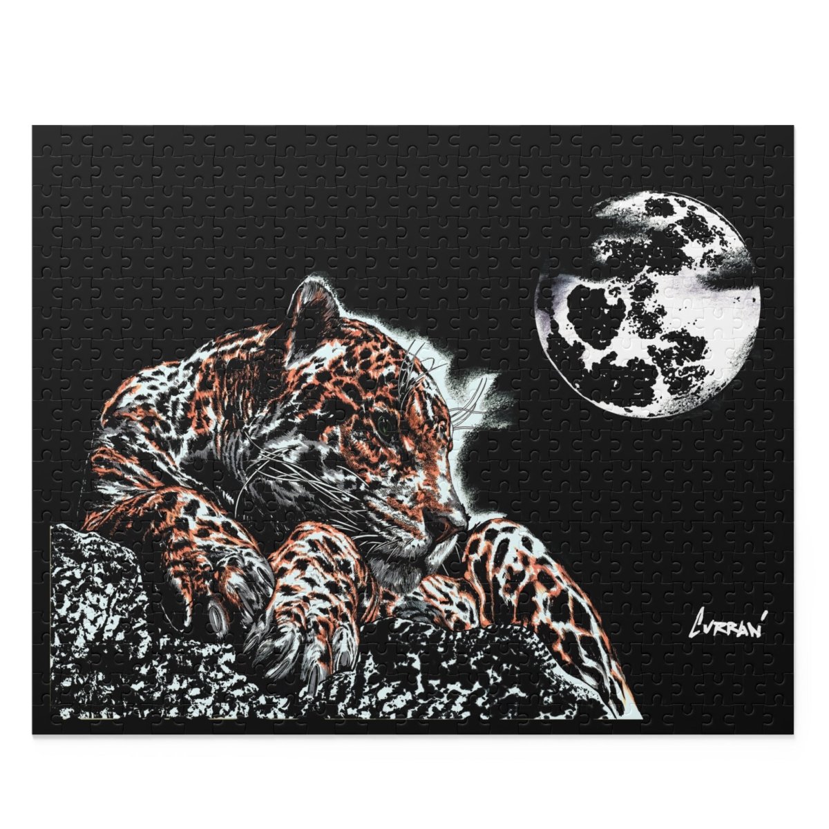 Jaguar Moon Puzzle - 120, 252, 500 - Piece Options | Wildlife Art - Curran Artworks