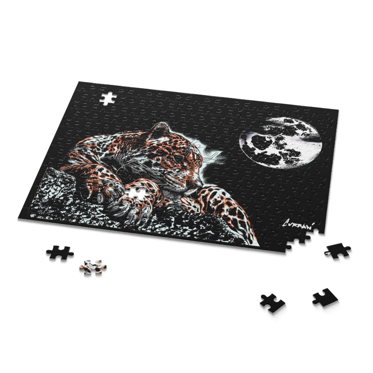 Jaguar Moon Puzzle - 120, 252, 500 - Piece Options | Wildlife Art - Curran Artworks