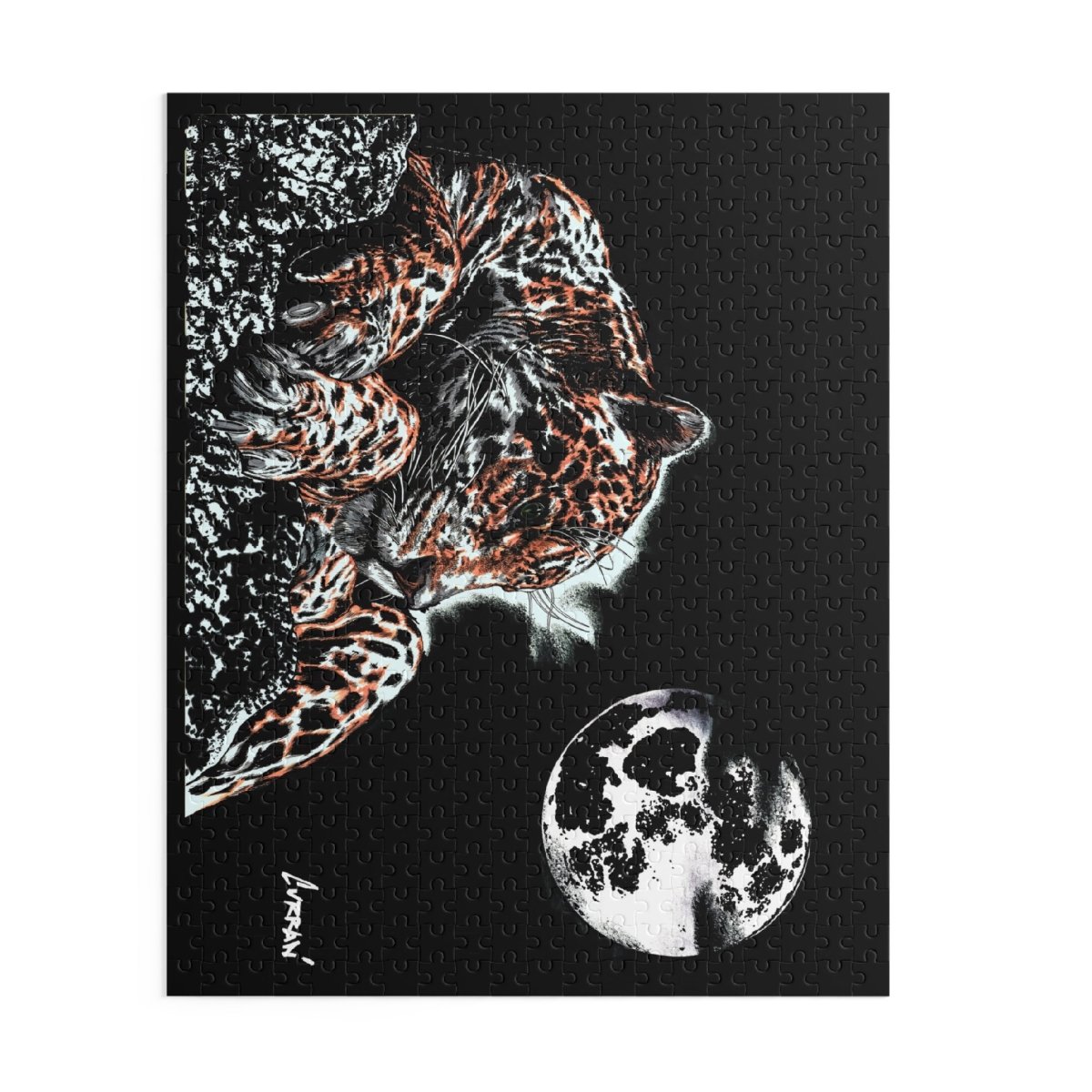 Jaguar Moon Puzzle - 120, 252, 500 - Piece Options | Wildlife Art - Curran Artworks