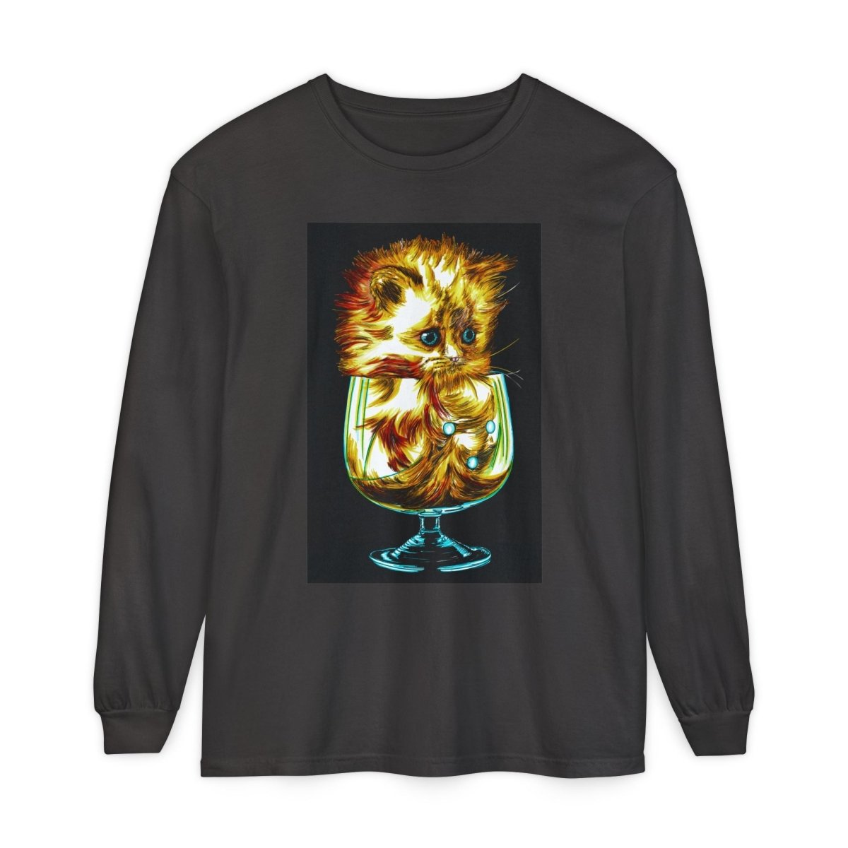Kitten Graphic Long Sleeve T-Shirt - Cute & Comfy Unisex Tee - Curran Artworks