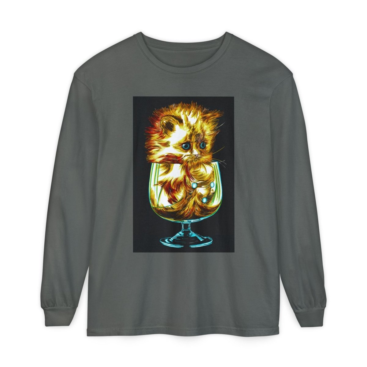 Kitten Graphic Long Sleeve T-Shirt - Cute & Comfy Unisex Tee - Curran Artworks