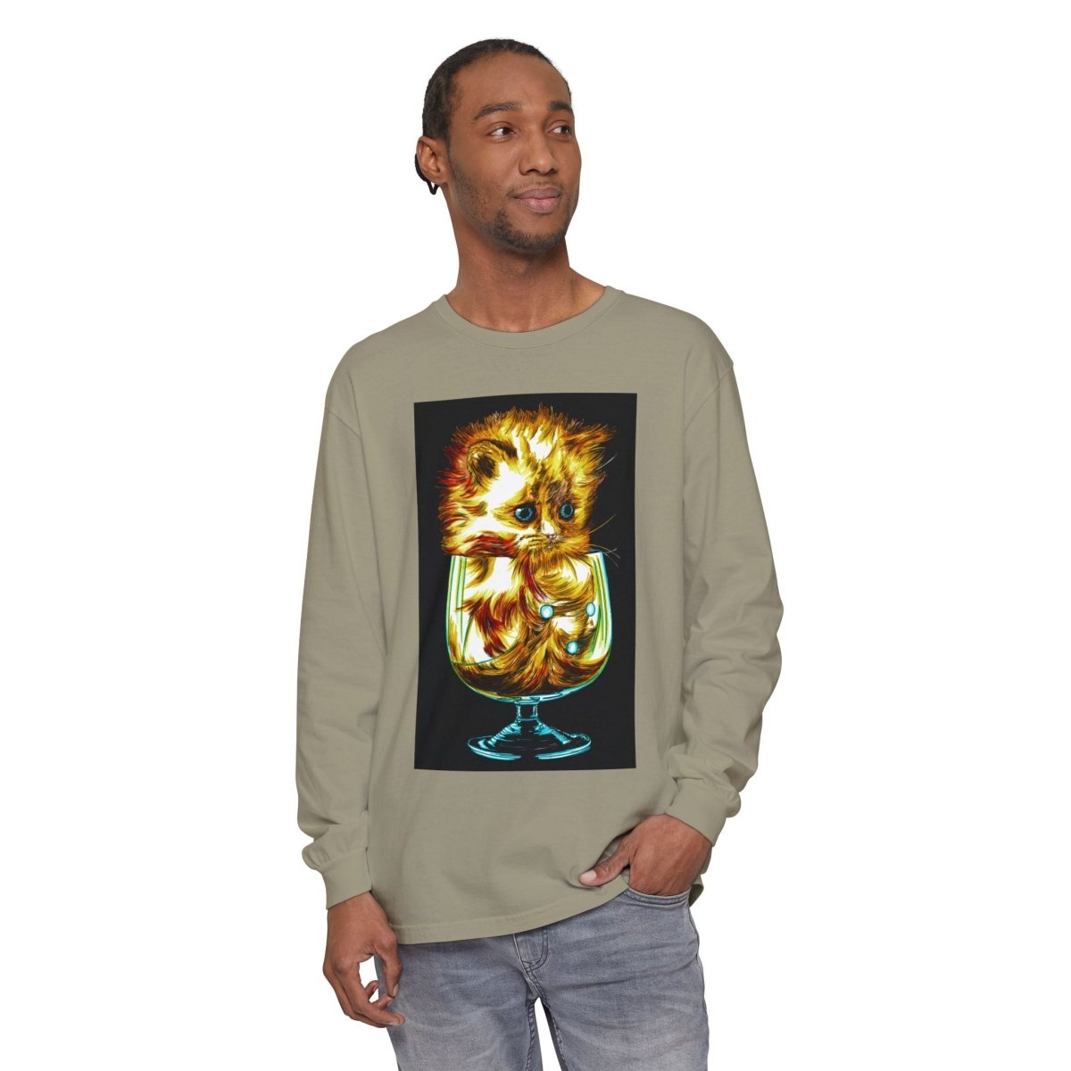 Kitten Graphic Long Sleeve T-Shirt - Cute & Comfy Unisex Tee - Curran Artworks
