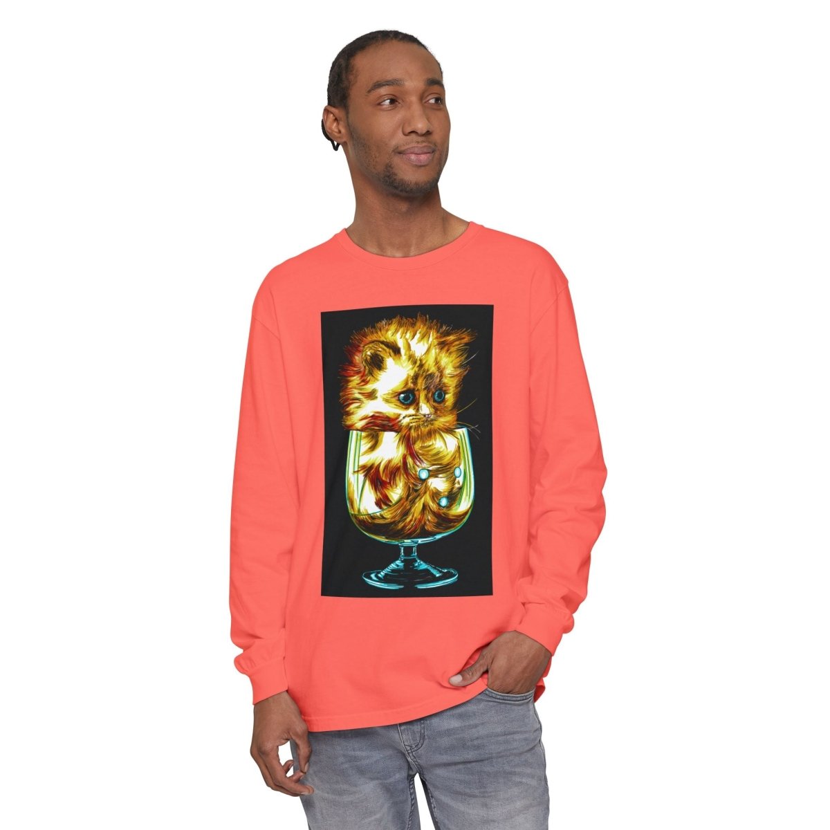 Kitten Graphic Long Sleeve T-Shirt - Cute & Comfy Unisex Tee - Curran Artworks