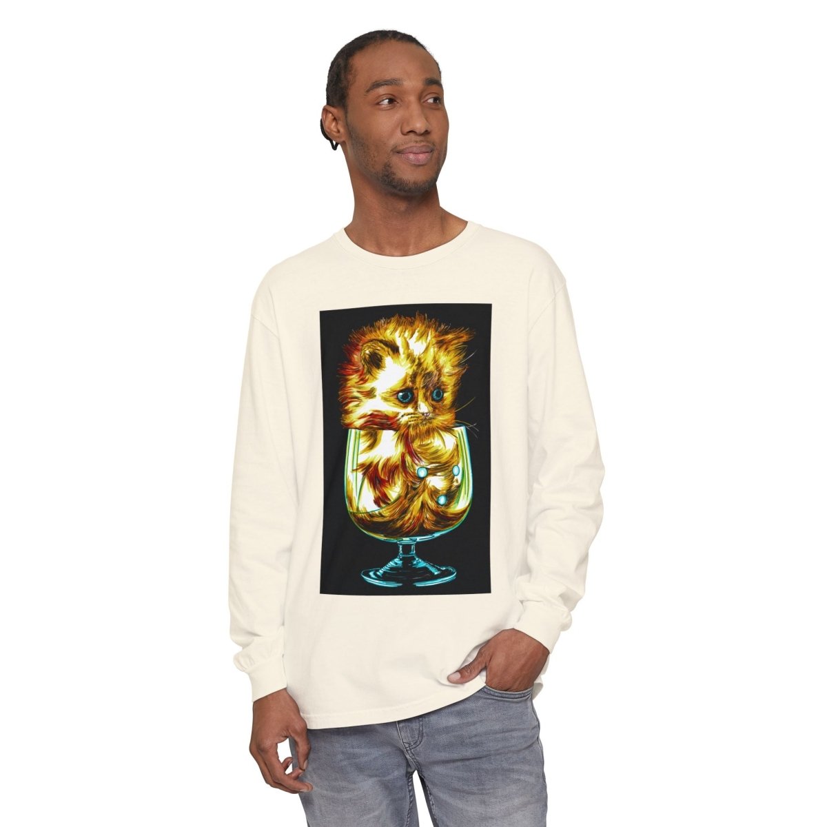 Kitten Graphic Long Sleeve T-Shirt - Cute & Comfy Unisex Tee - Curran Artworks
