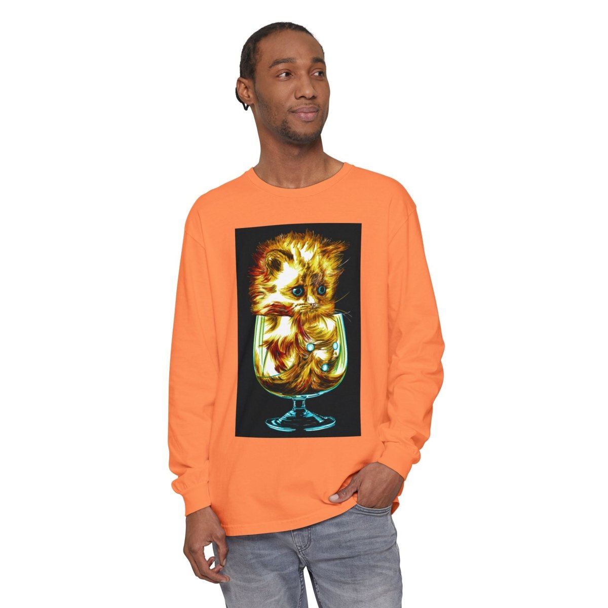 Kitten Graphic Long Sleeve T-Shirt - Cute & Comfy Unisex Tee - Curran Artworks