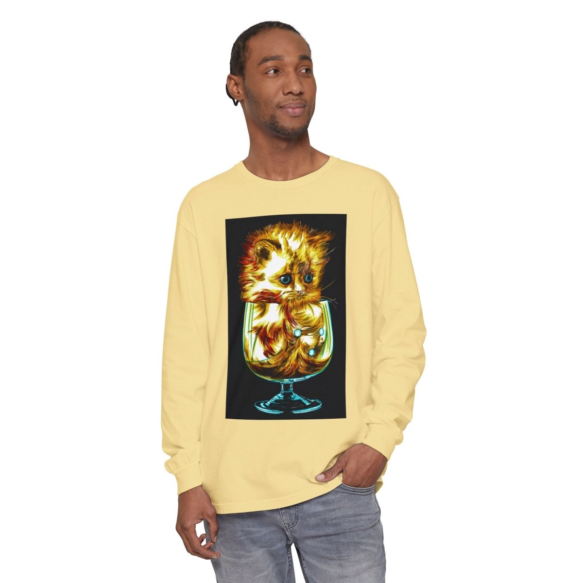Kitten Graphic Long Sleeve T-Shirt - Cute & Comfy Unisex Tee - Curran Artworks