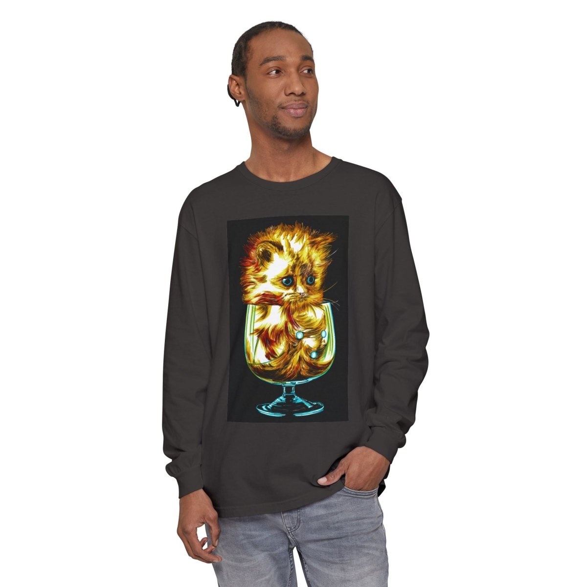 Kitten Graphic Long Sleeve T-Shirt - Cute & Comfy Unisex Tee - Curran Artworks