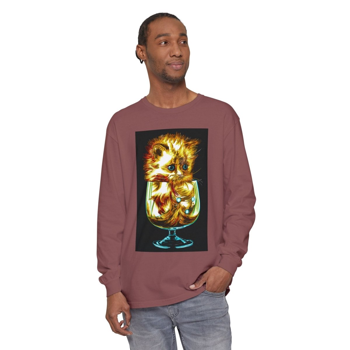 Kitten Graphic Long Sleeve T-Shirt - Cute & Comfy Unisex Tee - Curran Artworks