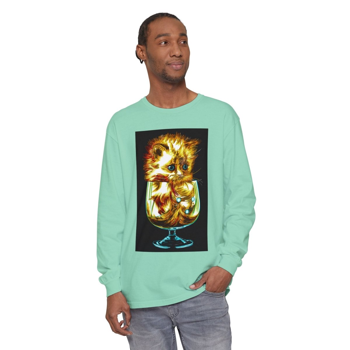 Kitten Graphic Long Sleeve T-Shirt - Cute & Comfy Unisex Tee - Curran Artworks