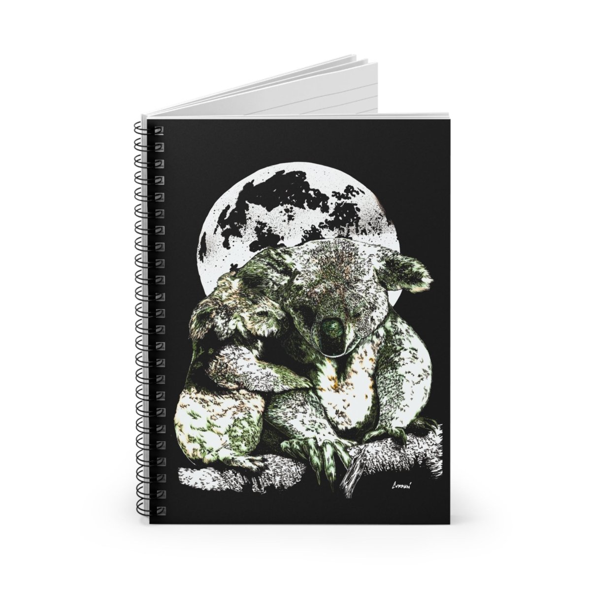 Koala Love Spiral Notebook - Ruled Lines for Nature Enthusiasts - Curran Artworks