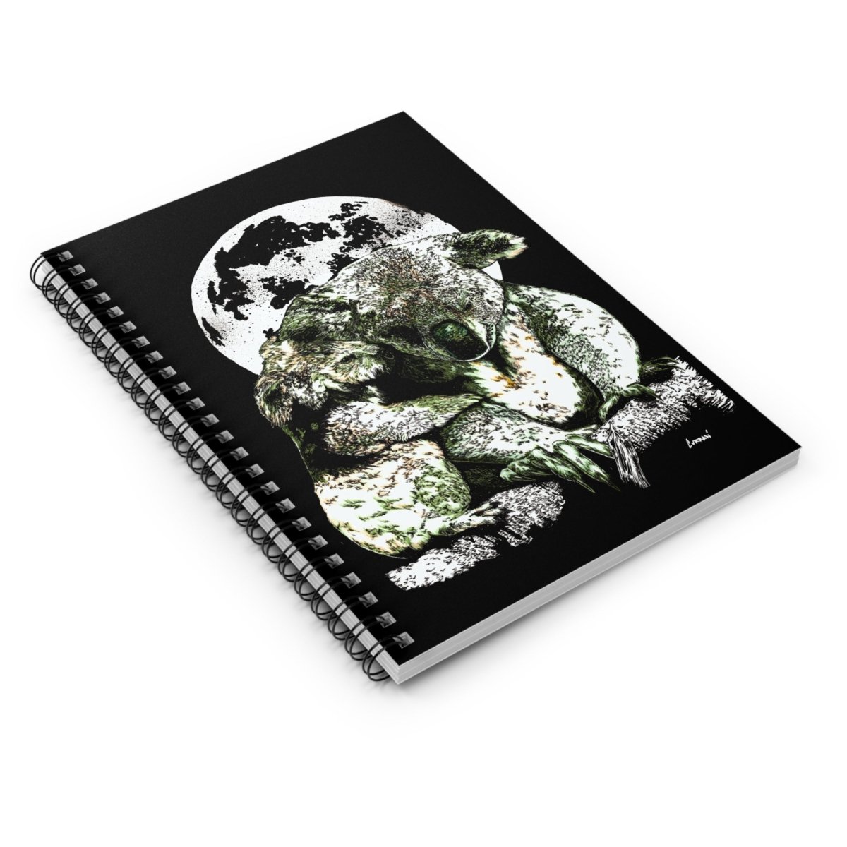 Koala Love Spiral Notebook - Ruled Lines for Nature Enthusiasts - Curran Artworks