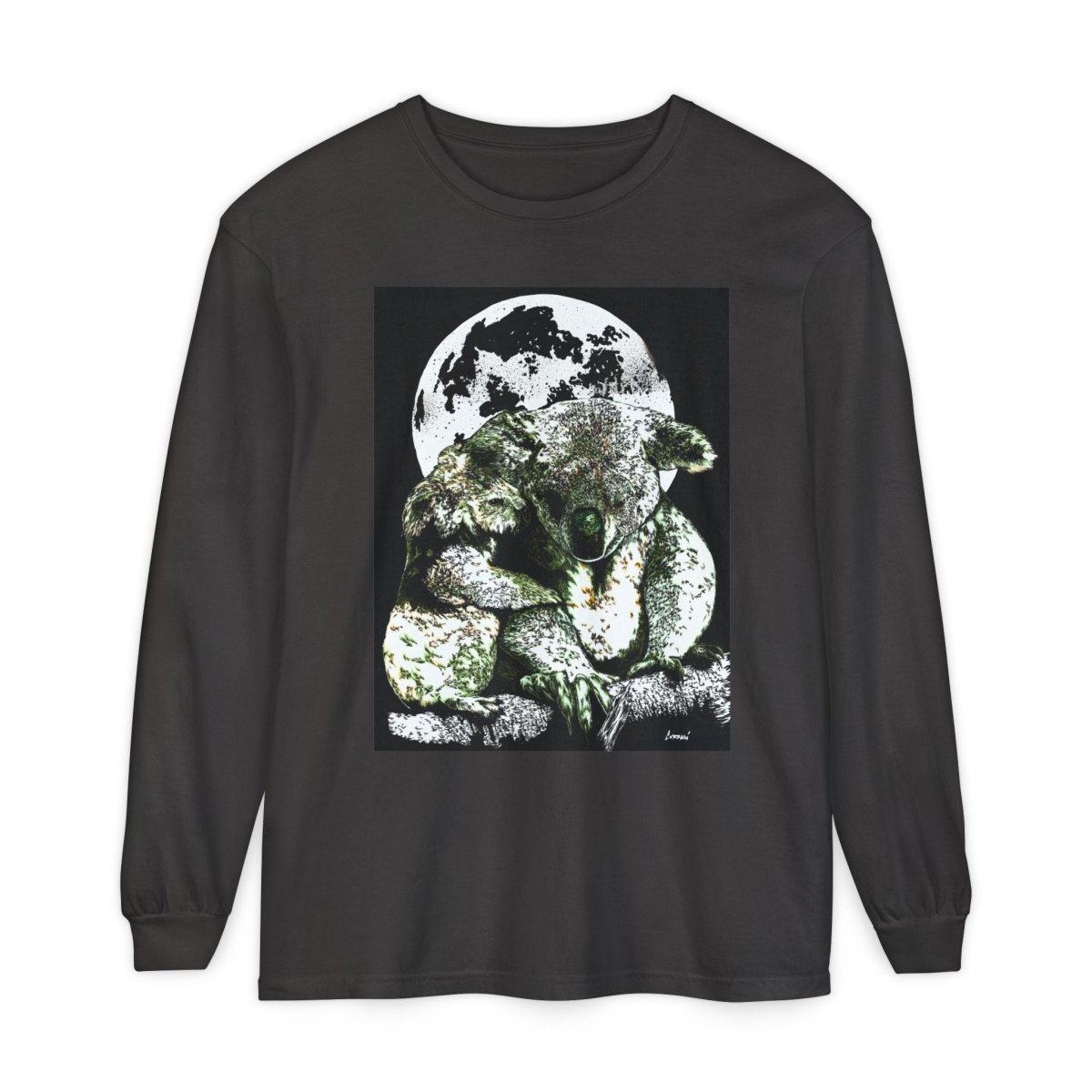 Koala Moon Unisex Long Sleeve T-Shirt - Nature Lover Apparel - Curran Artworks