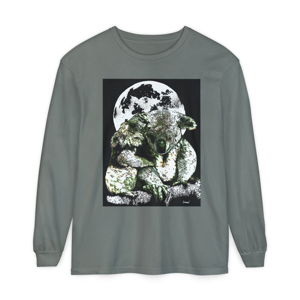 Koala Moon Unisex Long Sleeve T-Shirt - Nature Lover Apparel - Curran Artworks