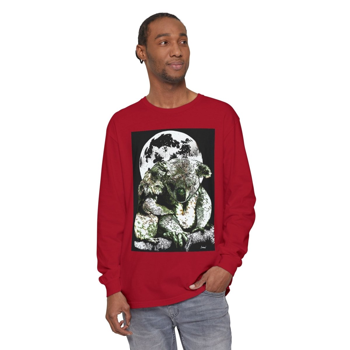 Koala Moon Unisex Long Sleeve T-Shirt - Nature Lover Apparel - Curran Artworks