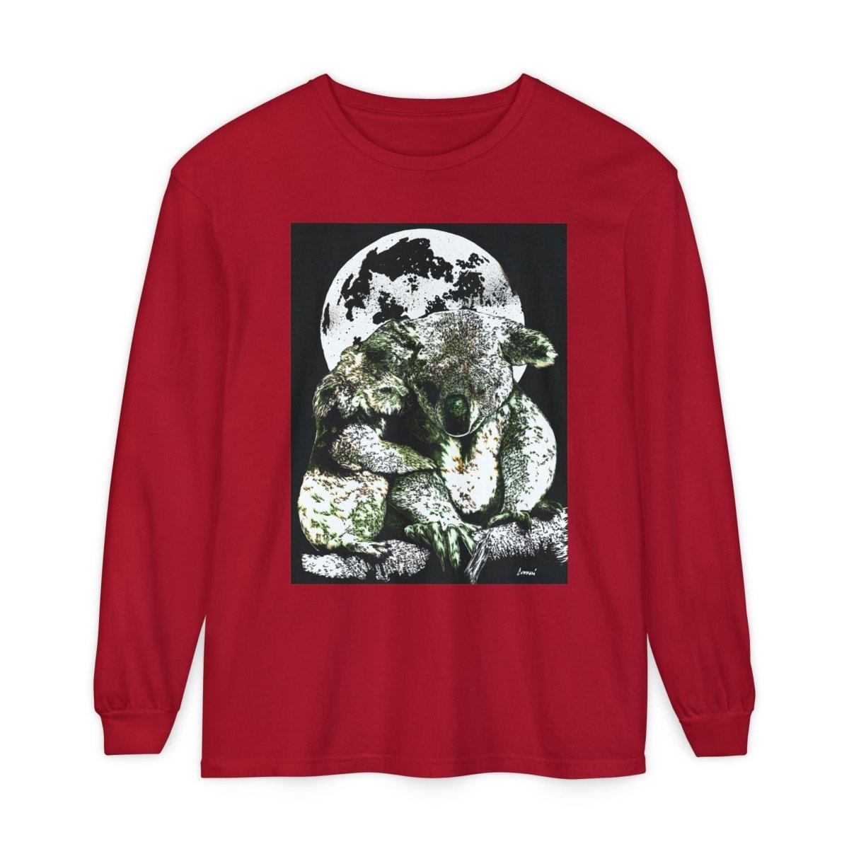 Koala Moon Unisex Long Sleeve T-Shirt - Nature Lover Apparel - Curran Artworks