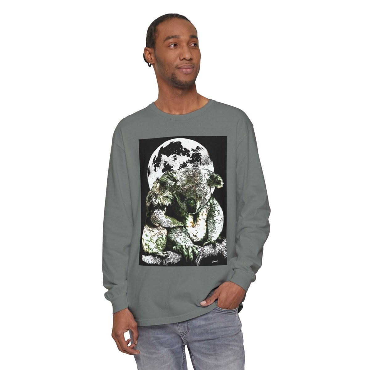 Koala Moon Unisex Long Sleeve T-Shirt - Nature Lover Apparel - Curran Artworks